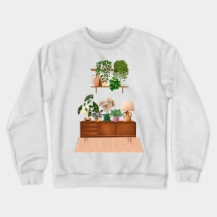 Modern interior with plants Crewneck Sweatshirt